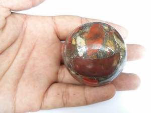 Conglomerado de jaspe rojo Mini pudín Esfera de piedra en forma Tipo de cuarzo Piedras preciosas de ágata de cristal natural de gran calidad - Product Image 2