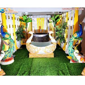 Mariage sud-indien mariée marié Haldi, accessoires de décoration pour événement, mariage srilanais Haldi, Grand décor de cérémonie de puberté indienne du sud - Product Image 1