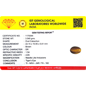 Piedra Preciosa Natural de Ojo de Tigre de 17.7 Quilates, Pulida, Certificada por GIA, Disponible en Varias Formas, Incluyendo Ovalada, Amarilla, Cojín, Pera y Cuadrada - Product Image 4