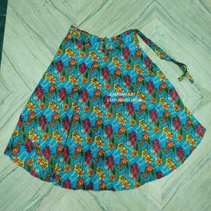 2024 dames mode multicolore fleurs imprimé longues jupes portefeuille en coton été en gros de l'Inde - Product Image 4