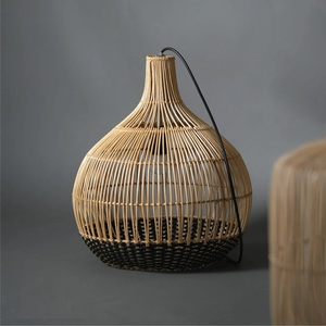 New <b>Bamboo</b> Wicker Rattan Wave <b>Shade</b> Pendant <b>Light</b> Hanging Ceiling Lamp Fixture Home Decor Lampshade - Product Image 2