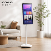 AOOWHAO 19-32 Zoll 4K Kapazitiver Touchscreen Dual-OS Stand-TV 360 °   Drehbarer Rollbarer Smart-Bildschirm für Schminktisch, Fitnessraum und Schlafzimmer