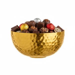 Bol à chocolat en métal doré martelé de luxe, élégant plat à bonbons festif avec calligraphie arabe à prix raisonnable - Product Image 5