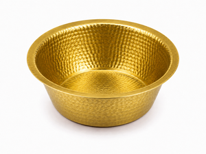 Tazón de Pedicura de Oro Hecho a Mano con Textura Martillada, Forma Redonda, para Uso en Spa - Product Image 1