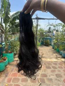 24 pouces de haute qualité indien 100% paquets de cheveux humains vierges non transformés en vrac extensions de vague naturelle profonde Original inchangé - Product Image 2