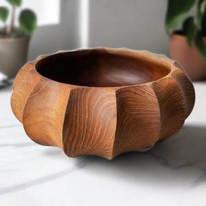 Tazón para Servir de Madera Ecológico con Estilo Artesanal Duradero para Decoración de Mesa de Cocina Rústica y Presentación Diaria de Alimentos - Product Image 5