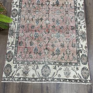 Alfombra de 3.3x7 pies, Alfombra Turca Vintage, Alfombra de Lana Roja - Product Image 2