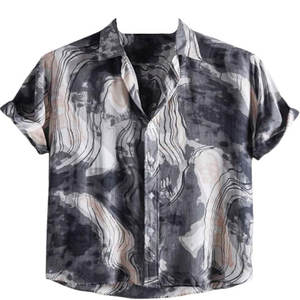 Camisa Casual de Manga Corta para Hombre, 100% Algodón Orgánico, Antiarrugas, Transpirable, Antibolitas, Estilo Dobby, Ropa de Playa para Adolescentes - Product Image 1