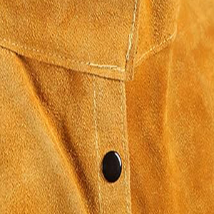 Ensemble veste et pantalon de soudeur en cuir de vachette jaune, classe 2, imperméable, résistant à la chaleur, vêtements de travail de protection - Product Image 4