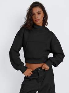 Femmes 2025 automne hiver sweat à capuche court décontracté Y2K tenues à manches longues sweats brodé Polyester coton à la mode - Product Image 4