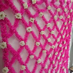 อินเดียงานแต่งงานดอกไม้หลังคาบูธภาพถ่ายHaldi MehendiฉากหลังNikah PardahดอกมะลิและดอกกุหลาบPartyกลับDropTheme Partie - Product Image 6