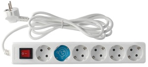 Multipresa standard a 6 prese con interruttore, 5 metri (GSC 0000796) - Product Image 1