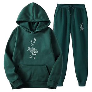 Chándales bordados sólidos estampados de la mejor calidad para hombre con logotipo personalizado conjunto de invierno transpirable con capucha - Product Image 1