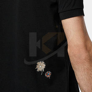 เสื้อโปโลผ้าฝ้ายโพลีเอสเตอร์ระบายอากาศได้ดีแขนสั้นลำลองเข้ารูปปักลายสำหรับผู้ชาย - Product Image 6