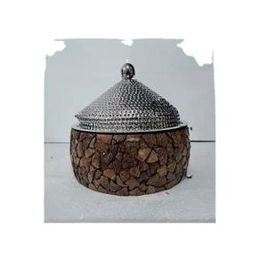 Pot chaud rond naturel avec couvercles chauffe-aliments marmites pour garder les aliments au chaud ensemble pour la cuisine alimentaire en bois acier inoxydable - Product Image 1