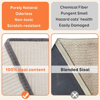 Lit et hamac en sisal durable extra-large pour griffoir à chat en sisal naturel Cadre en bois massif robuste pour chats d'intérieur