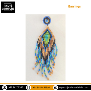 Top qualité vêtements pour femmes 14 cm de long losange queue de paon glands boucles d'oreilles en forme de V au prix du marché raisonnable - Product Image 6
