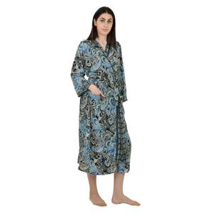 Robe Kimono en Mélange de Soie à Imprimé Floral, Peignoir Long avec Cordon de Serrage, Confortable et Respirant, Idéal pour la Nuit, la Maison ou les Mariages - Product Image 6