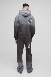 Ensemble de survêtement de qualité supérieure Street Wear, 100% coton, logo imprimé à l'écran, pantalon évasé et sweat à capuche, survêtement oversize d'hiver - Product Image 2