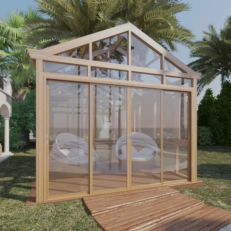 Solário de vidro moderno personalizado para jardim, casa ao ar livre, varanda, conservatório, alumínio, solário independente