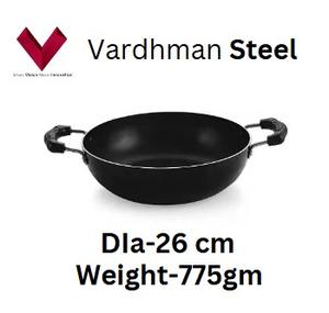 Vente en gros Venus Kadhai Big Poêle en fer antiadhésif à double revêtement avec poignées en acier inoxydable Verre et matière plastique - Product Image 5