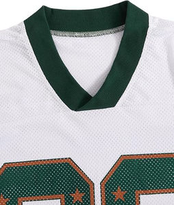 Custom Digital Print Cropped Jersey Unisex American Football Mesh T-<b>Shirt</b> Short Sleeve Plus Size Anti-Bacterial Breathable - Product Image 3