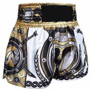 Pantalones Cortos de Muay Thai y Kick Boxing para Hombre con Logotipo Personalizado OEM, Estampado de Caballo, Satén, Ropa de Artes Marciales Mixtas, Estilo Personalizado - Product Image 4