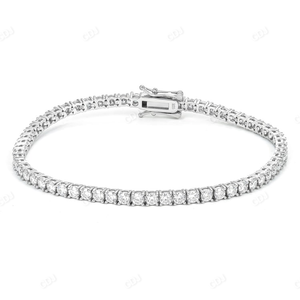 Classic Moissanite <b>Tennis</b> <b>Bracelet</b> Rhodium Plated 925 Silver 3mm 6 Inch VVS Cut Women <b>Men</b> Birthday Anniversary Gift - Product Image 5