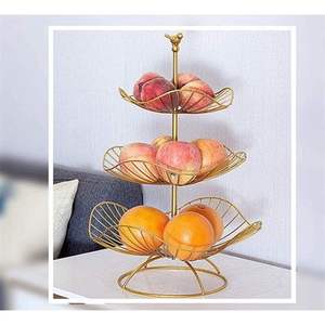 Plateau à fruits multi-niveaux en laiton, design industriel Art Déco, luxe léger, pour mariage, maison, salon, table, sec, vente chaude - Product Image 5