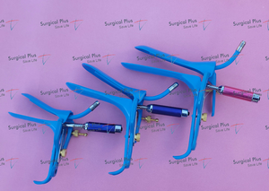 Espéculo Vaginal Graves con Fuente de Luz, Tallas S, M, L, Recubrimiento de Nailon Azul, Ginecología - Product Image 3