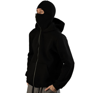 Winter Streetwear Quality <b>Thick</b> <b>Fleece</b> Heavy Custom Logo OEM Zipper Hoodies Breathable Quick Dry Pocket Plain Dyed TRADEEM - Product Image 3