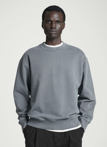 Sweat-shirt tricoté personnalisé sérigraphié grande taille pour hommes pull-over à motif uni sérigraphié en soie - Product Image 6