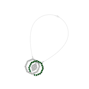 Elegante collar minimalista de mujer con colgante de platino 950 Esmeralda sintética Moissanite Diamond Fine Jewelry Charms - Product Image 3