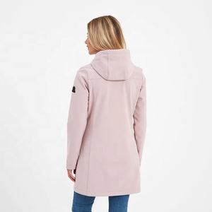 Abrigo cortavientos Softshell para mujer, tejido transpirable, soporte con logotipo personalizado, ropa de invierno y otoño, capucha de alta calidad - Product Image 3