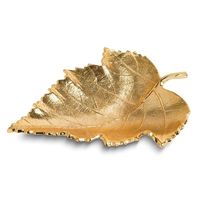 Vente chaude Feuille Conception Plateau De Service Décoration Alimentaire Sûr En Métal Ustensiles De Cuisine Plateau pour La Maison Hôtel Restaurant Prix Usine