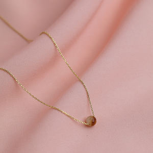 Collar con Colgante de Piedra Citrina Redonda de Diseño Moderno, Joyería de Plata de Ley 925 Hecha a Mano para Compromiso y Boda - Product Image 2