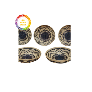 Plateau rond en rotin panier suspendu plaque murale en jonc de mer faite à la main pièce décorative Boho pour la maison, le café ou la galerie d'art - Product Image 5