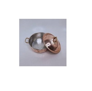 ชามเสิร์ฟข้าวสแตนเลสพร้อมฝาปิดและแผ่นทองแดงชามทองแดงแบบตอกสำหรับใช้ในเครื่องครัว - Product Image 6