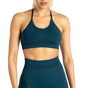 Fitness Gym Yoga Top Impact Push-Up de alta calidad personalizado Color sólido un hombro Crop Sports Bra Strappy Backless - Product Image 1