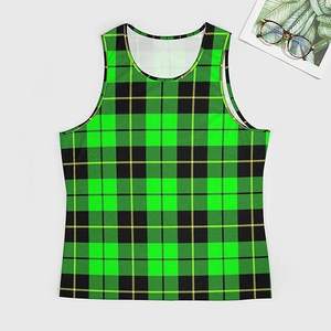 Green Plaid Men's <b>Muscle</b> Tank Top Sleeveless Workout Tank Shirts Gym Fitness Tees <b>Vest</b> Customized - Product Image 2