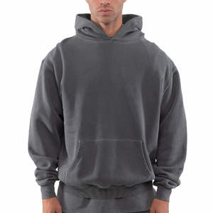 Sweat à capuche pour homme à fermeture éclair simple, vente chaude, décontracté, de bonne qualité, 100% coton, 450 g/m², brodé - Product Image 5