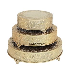 Decoración moderna de utensilios de cocina para el hogar, soporte de pastel redondo de Metal en relieve elegante para fiestas de boda y uso doméstico - Product Image 2