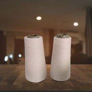100% Cotton <b>Yarn</b> Ring Spun <b>Yarn</b> For Textile Weaving Moisture Absorbent Raw Pattern White Color in India - Product Image 2