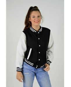 Fabricant de veste universitaire personnalisée avec broderie d'écusson de haute qualité Veste combinée de couleurs à fermeture éclair avec col montant pour homme - Product Image 4