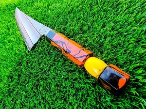 Couteau de chef en acier au carbone fait à la main de haute qualité OEM ODM personnalisé en gros Handel bois magnifiquement conçu avec gaine en cuir - Product Image 3