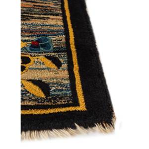 Alfombra de Lana Azul Aalam Anudada a Mano, Diseño Floral Abstracto, Alfombra Rectangular Hecha a Mano para Dormitorio, Pasillo, o como Puzle de Retazos para Adolescentes - Product Image 4