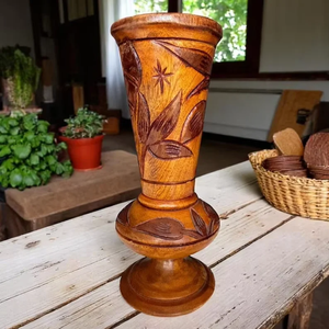 Jarrón de Madera Ecológico Hecho a Mano, Adorno Decorativo de Madera Sólida para Mesa y Estante, Ideal para Bodas, a Precios Bajos - Product Image 3