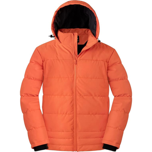 Chaqueta acolchada de invierno para hombre con estilo, ropa transpirable para exteriores de alta calidad con logotipo frontal, chaqueta para exteriores de Color sólido - Product Image 5