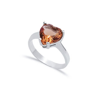 10x10mm corte corazón sultanita piedra joyería venta al por Mayor turco hecho a mano 925 anillo de racimo de plata esterlina - Product Image 1