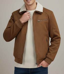 แจ็คเก็ตวาร์ซิตี้ผู้ชายคุณภาพสูงแบบสั่งทำพิเศษสำหรับฤดูหนาว กันน้ำ คอตั้ง โลโก้ด้านหน้า แขน PU - Product Image 1